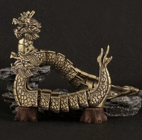 Ornement en laiton pour la fête des bateaux-dragons chinois, dragon 3D, activité, bateau-dragon, arrangement de table, artisanat