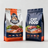 Sachet d'emballage alimentaire personnalisé pour animaux de compagnie, refermable, pochette verticale en plastique et aluminium, sac alimentaire refermable pour chats et chiens