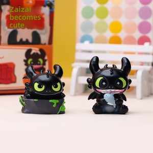Zaizai Boîte Mystère Polyvalente et Adorable, <span class=keywords><strong>Figurine</strong></span> en Résine Style Toothless, Mignonne Poupée <span class=keywords><strong>Dragon</strong></span> Noir, Décoration de Bureau, Jouet Tendance et Ludique - Product Image 4