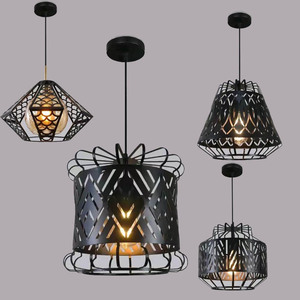 Prezzo all'ingrosso Design semplice Vintage Hotel soggiorno cucina isola pranzo nero sospensione in ferro moderno luce pendente con Buld - Product Image 4