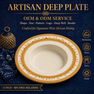 Assiette creuse en mélamine 11 pouces OEM ODM pour la famille, les banquets, les mariages, les salades, la restauration à domicile - Product Image 1