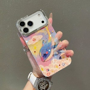 Ánh Sáng Màu Xanh Đại Dương Cá Voi Cầu Vồng Kim Cương Cho Iphone 17 16 15 14 Pro Max Trường Hợp Điện Thoại Imd Máy Ảnh Ống Kính Hoa Long Lanh R Cover Quay Lại - Product Image 3
