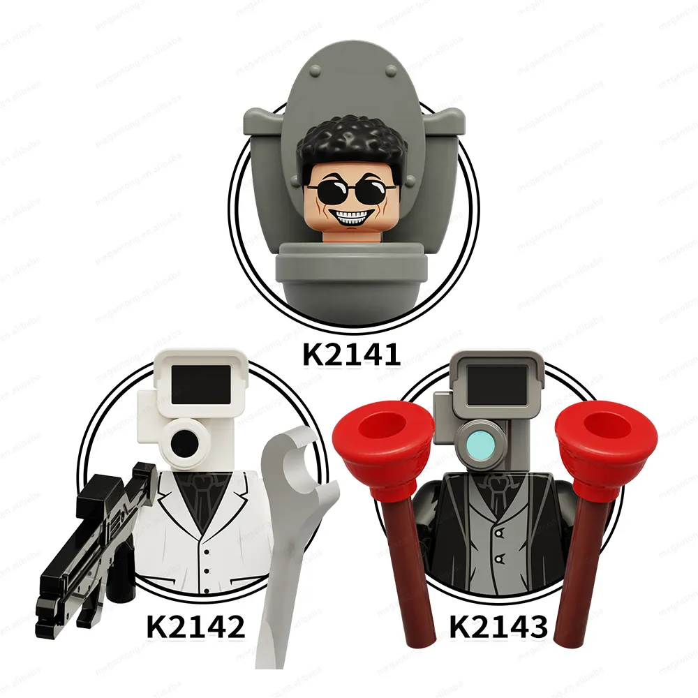 K2141-2143 Anime populaire jeu série Titan télévision homme moniteur Signal personne Mini blocs de construction éducatifs enfants cadeau jouets