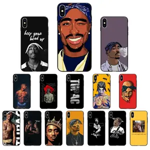 1000 + Ontwerpen Rapper 2pac Tupac Custom Siliconen Hoesje Voor Iphone 11 12 13 14 15 Pro Max Uv Printing 3d Sublimatie Telefoon Hoesje