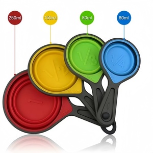 8-Piece Colorful Silicone Collapsible Kitchen Baking Cooking <b>Measuring</b> <b>Spoon</b> Set 250ml Capacity - Product Image 5