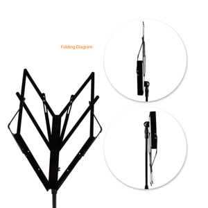 Support de partitions portable professionnel noir réglable en hauteur et en angle K-8222B - Product Image 5