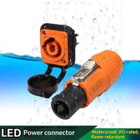Connecteur d'alimentation étanche SINGO OEM 3 broches IP65, prise de câble pour panneau, pour éclairage de scène, projecteurs mobiles, écrans LED et équipements d'éclairage