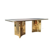 Table d'événement de mariage moderne en or Offre Spéciale Salle de banquet d'hôtel Tables et chaises dorées en vente
