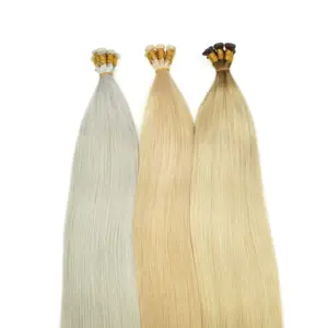 The latest best selling 100g Genius weft knitted light gold bright natural human hair extensions double wave 100cm Remi