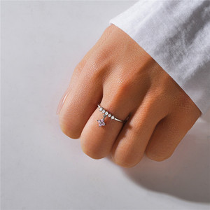 CANNER Nuevo Anillo con Colgante de Flor para Niñas, Plata 925, Zirconia Rosa, Ajustable, Regalo para Mujeres - Product Image 5