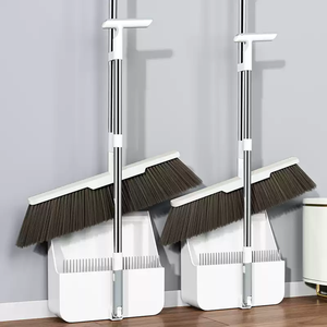 Articles ménagers Vente en gros de longues poignées anti-enroulement en acier inoxydable Ensemble balai et pelle à poussière en plastique - Product Image 5