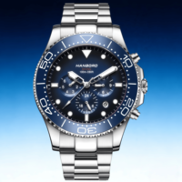 Montre mécanique multifonctionnelle de luxe pour homme, couleur dégradée, acier inoxydable, cristal, 20 mm, étanche, aiguille luminescente
