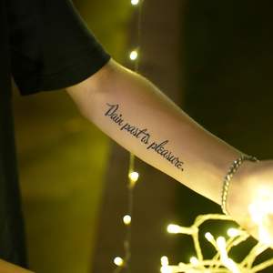 Autocollant de <span class=keywords><strong>tatouage</strong></span> en papier imperméable à l'eau, motif de phrase anglaise, jus de plantes, longue durée (15 jours), haute qualité - Product Image 2