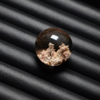 Perle sphérique en cristal fantôme blanc naturel pour pendentif et bague