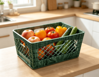 Caisse à lait en plastique robuste et pliable de 24 quarts, motif camouflage, empilable et ventilée, pour centre de distribution logistique