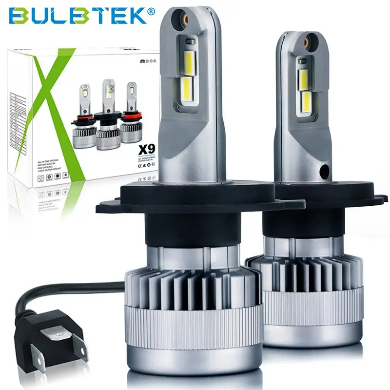 BULBTEK X9 H4 luce LED OEM fabbrica vendita 360 gradi led faro per auto faro lampada 9-32V led faro h4
