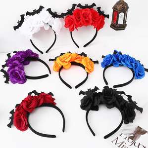 Diademas de Murciélago para Mujeres y Niñas, Accesorios para el Cabello con Flores para Fiestas de Carnaval y Halloween - Product Image 1