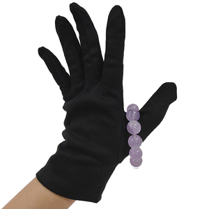 Guantes de mano de alta calidad Guantes de algodón negro Logotipo personalizado Guante de pulido de joyería - Product Image 2