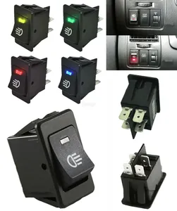 Car Switch Light 35A 12VDC 4 Pin DPST ON OFF 2-Way Electrical Auto LED Car Light Rocker Switch With Dot Illuminated