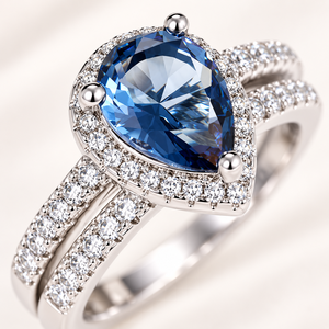 Anillo con Corte de Pera en Forma de Gota de Agua, con Engaste Pavé, Joyería Elegante para Mujer, para Uso Diario - Product Image 3