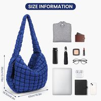 Tas Tote berlapis nilon kustom pabrik tas bahu quilt besar Carryall Puffer ringan tas Hobo bantalan quilt