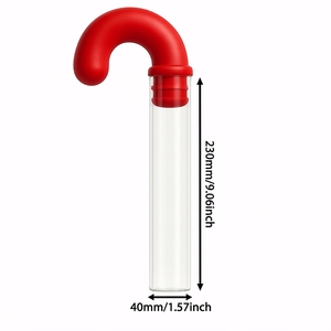 Contenants transparents personnalisés en PET de 40 mm avec crochets pour cannes en sucre, <span class=keywords><strong>tubes</strong></span> d'emballage pour bonbons, pour offrir des cadeaux de Noël - Product Image 2