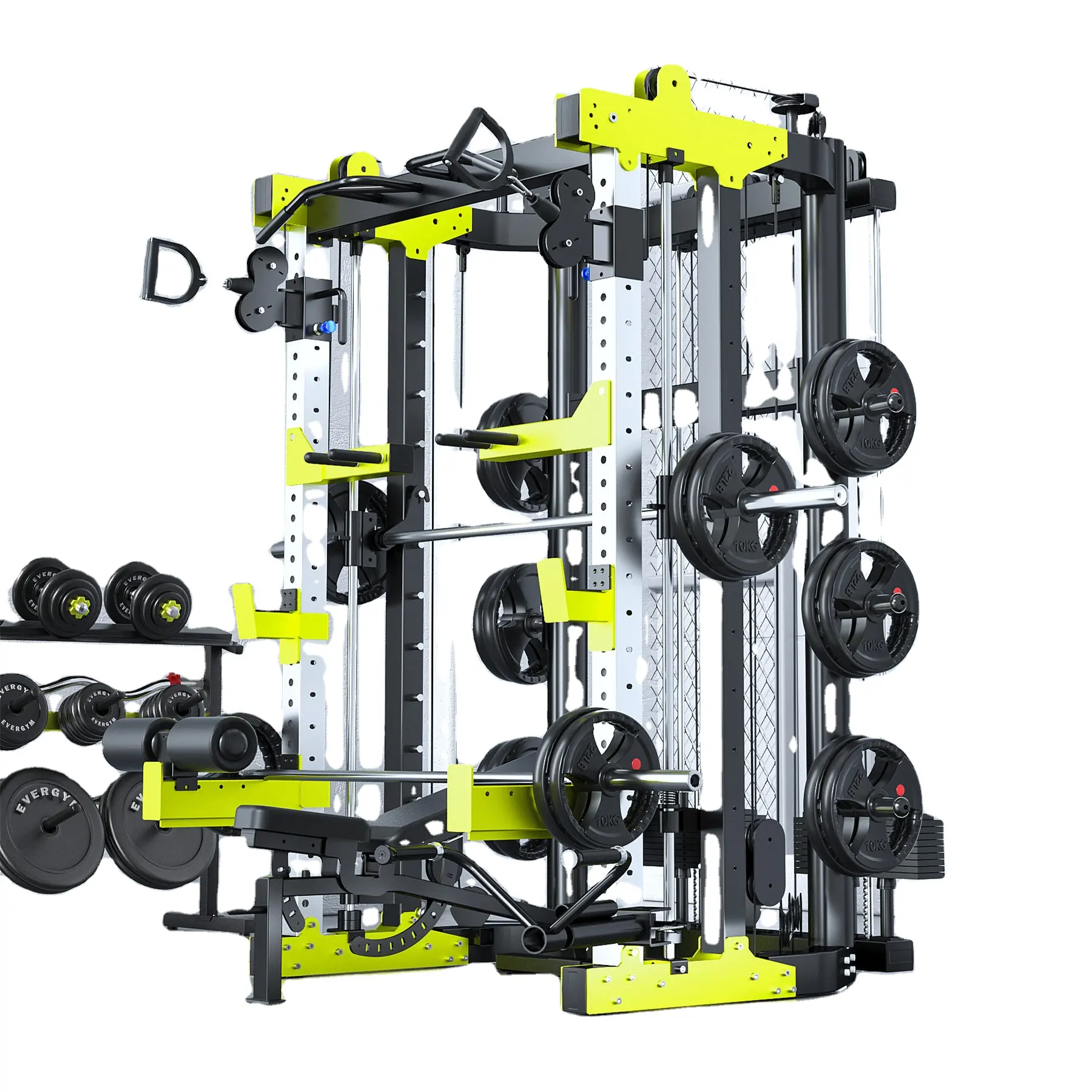 Spor ekipmanları ev Fitness çok fonksiyonlu istasyonu hepsi bir ev egzersiz güç Squat çerçevesi Smith makinesi Lat Pulldown