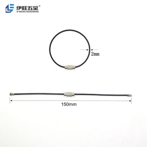 พวงกุญแจลวดสแตนเลสสีดำแบบเกลียวล็อค YIWANG ขนาด 150 มม. - Product Image 3