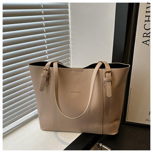 Nuova Borsa Tote da Shopping in Pelle PU alla Moda Coreana 2026 con Due Manici, Grande Capacità, Chiusura a Zip, Colore a Contrasto - Product Image 5