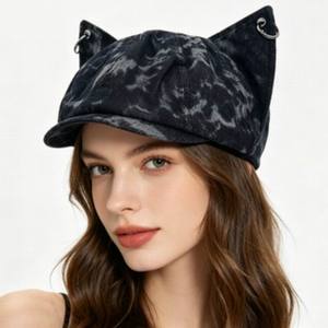 Casquette de baseball Y2K avec oreilles de renard et anneau en fer, casquette en jean unisexe style papa, casquette <span class=keywords><strong>esthétique</strong></span> grunge avec oreilles d'animaux pour femme - Product Image 6