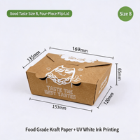 Caja de Papel Reciclable Impresa Personalizada con Asa para Alimentos, Hamburguesas, Sándwiches, Pollo Frito, Fideos, Comida Rápida
