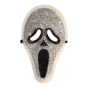 Máscara de Calavera con Pedrería, Estilo Horror, para Halloween, Carnaval, Fiestas, Accesorio de Disfraz de Plástico DIY - Product Image 5