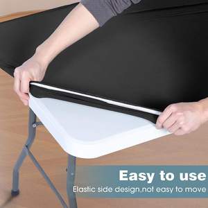 Einfarbige, rechteckige Tischdecke, individuell anpassbar, 4ft, 6ft, 8ft Spandex-Tischbezüge für Hochzeiten, Partys und Events - Product Image 3
