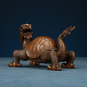 Ornement tortue dragon en cuivre, décoration Feng Shui, salon, bureau à domicile, cadeau de pendaison de crémaillère, pièce unique - Product Image 2