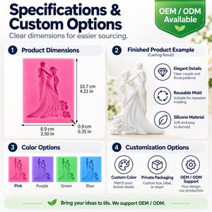 LA Bride and Groom Shaped Creative Eco-Friendly Stocked <b>Silicone</b> <b>Molds</b> DIY Gypsum Polymer Clay Fondant <b>Cake</b> Chocolate - Product Image 3