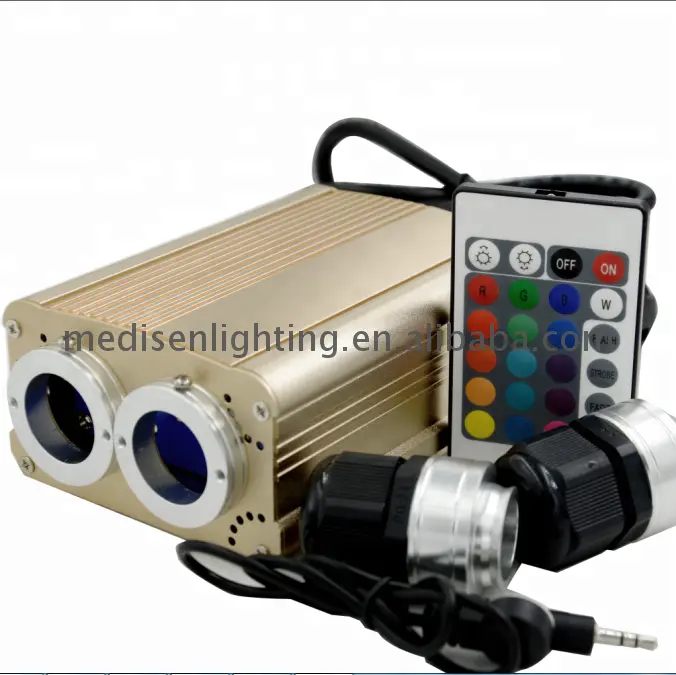 LED RGB/rgbw 32W พอร์ตคู่ไฟเบอร์ออปติกเครื่องยนต์/เครื่อง/โปรเจคเตอร์สําหรับสํานักงานบาร์ห้องภาพยนตร์