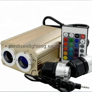 Moteur de lumière à <span class=keywords><strong>fibre</strong></span> <span class=keywords><strong>optique</strong></span> LED RGB/rgbw 32W double port/machine/projecteur pour bureau, bar, salle de cinéma - Product Image 1