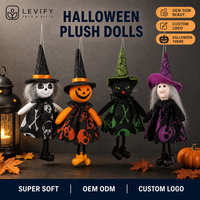 Muñecas de Bruja de Peluche de Halloween, Calabaza, Gato, Esqueleto, Adorno Colgante, Juguete de Peluche Súper Suave, OEM ODM, Set con Logotipo Personalizado