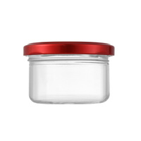 Nouveau produit : Bouteille en verre vide pour aliments, confiture, miel, fruits, pouding, avec couvercles métalliques, 75 ml, 150 ml, 380 ml, pour le stockage