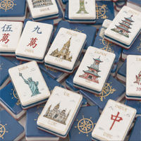 L'usine vend 160 jeux de mahjong américains en acrylique sur le thème de l'architecture antique, jeux de société et séries de cadeaux de collection
