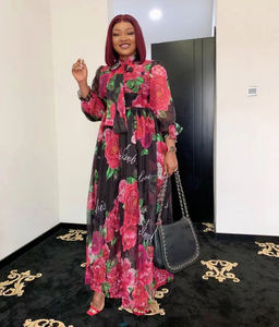 H & D donna Dashiki abito a manica lunga stampa floreale Vintage africano abiti da festa larghi per la primavera - Product Image 2