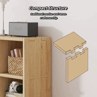 Bibliothèque cubique en bois massif étagère de rangement moderne pour bureau à domicile salle d'étude bibliothèque classeurs naturels avec dos fermé