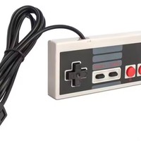 Mando de Juego con Cable Clásico para NES con Motor de Vibración - Controlador de Juego Retro con Joystick