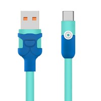 Kabel Transfer Data USB C/mikro/IOS, silikon lembut 100W dengan kecocokan lebar dapat diandalkan untuk perangkat tipe-c