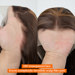 Peluca Frontal de Encaje Premium 13*4 de Onda Larga de Alta Calidad al por Mayor con Cabello Sintético Suave y Encaje HD Transparente para <span class=keywords><strong>Mujer</strong></span> - Product Image 2