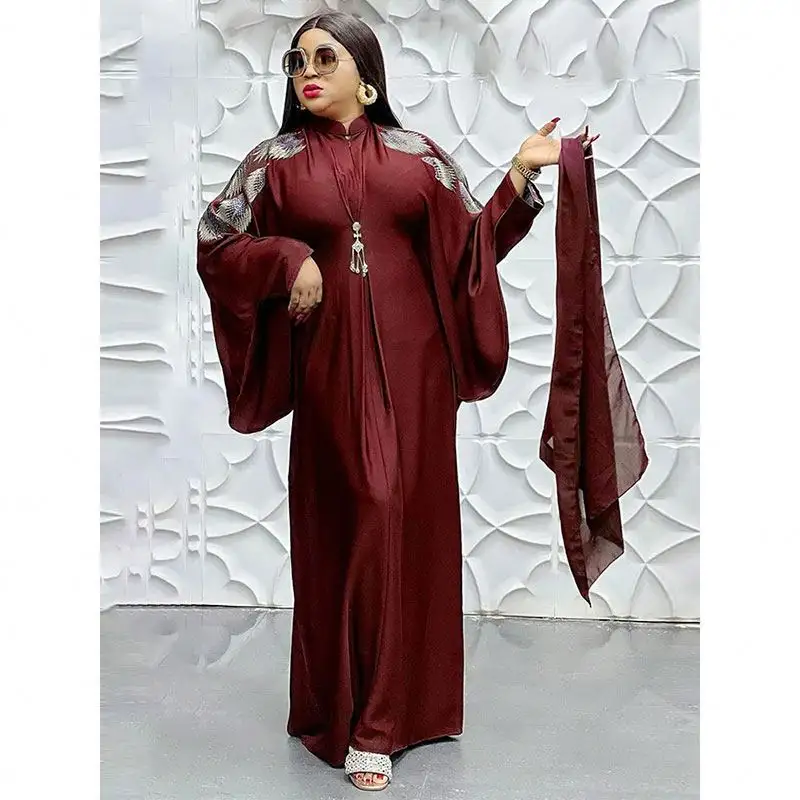 Fashion Hijab Abayas For Women Islamic Dresses Dubai Turkish Kaftan Robes Longues Femmes Musulmanes Wedding Party Gown