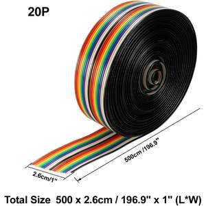 Câble plat à ruban 20 broches, fil IDC arc-en-ciel, pas de 1,27 mm, 5 mètres de long, non applicable, non applicable - Product Image 4