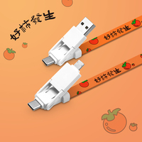 Cable de Carga Rápida 3A 6 en 1 con Logotipo Personalizado, Tendencia 2026, con Cordón para el Cuello, Micro USB Tipo C, Regalos Promocionales Empresariales