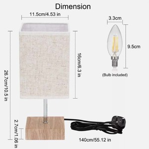 โคมไฟตั้งโต๊ะผ้าลินินโลหะสไตล์โมเดิร์นเรียบง่าย ดีไซน์ยุโรป อังกฤษ ออสเตรเลีย เหมาะสำหรับห้องนั่งเล่น ห้องทำงาน ห้องนอน - Product Image 1