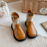 Chaussures d'hiver et d'automne pour enfants de style coréen, en cuir PU, bottes de princesse élégantes et douces pour filles